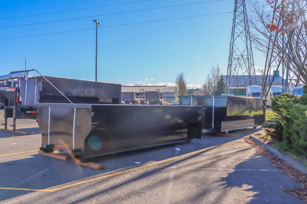 Roll-off dumpster ready for waste disposal at job site for 10 Yard Dumpster Rental in Fishkill